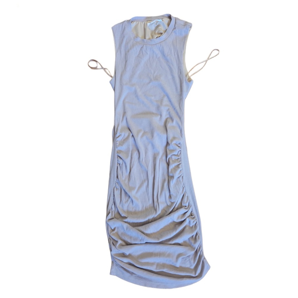 Casual and Chic Light Mauve Dusty Blush Ruched Midi Dress